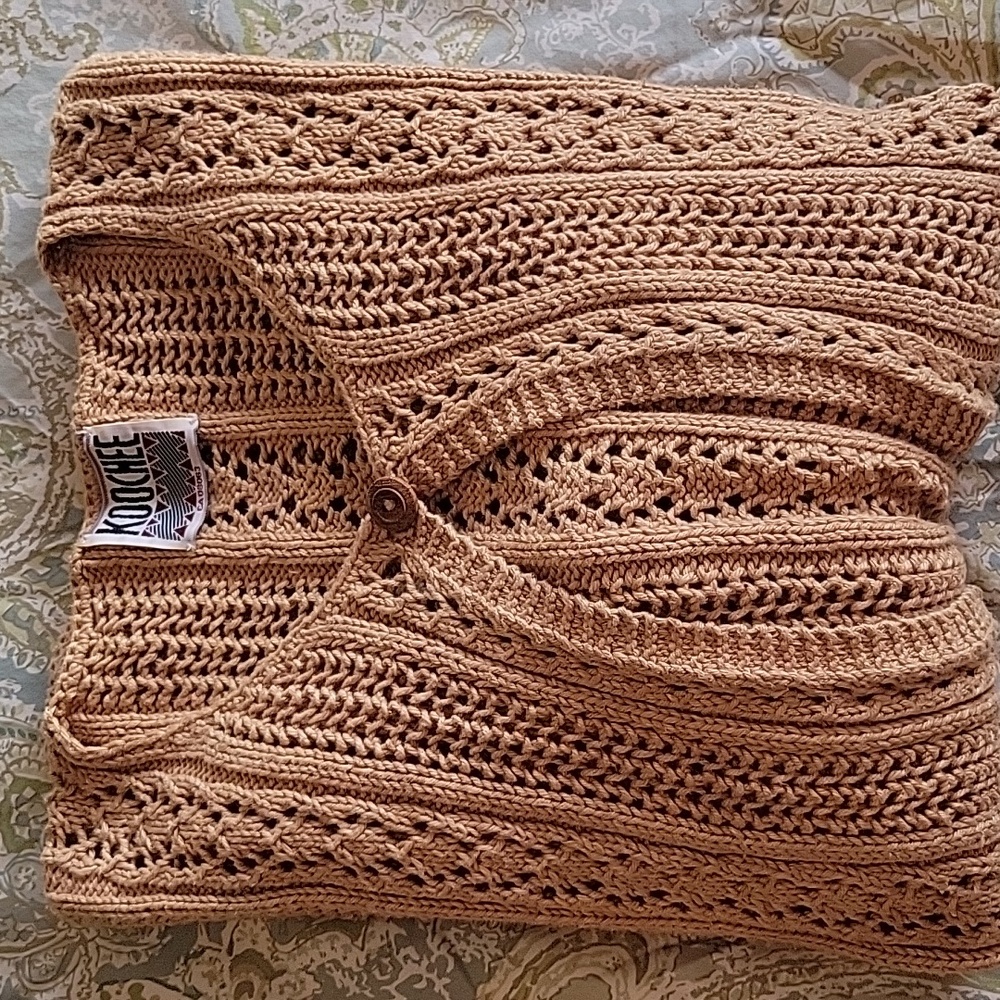 VINTAGE KOOCHEE HEAVY COTTON KNIT CARDI